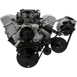 Chevy LT1 Gen II Serpentine Conversion; Outward; PS & ALT; GMT2; Camaro; Black