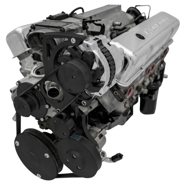 Chevy LT1 Gen II Serpentine Conversion - High Mount - PS & ALT - GMT2 - Black