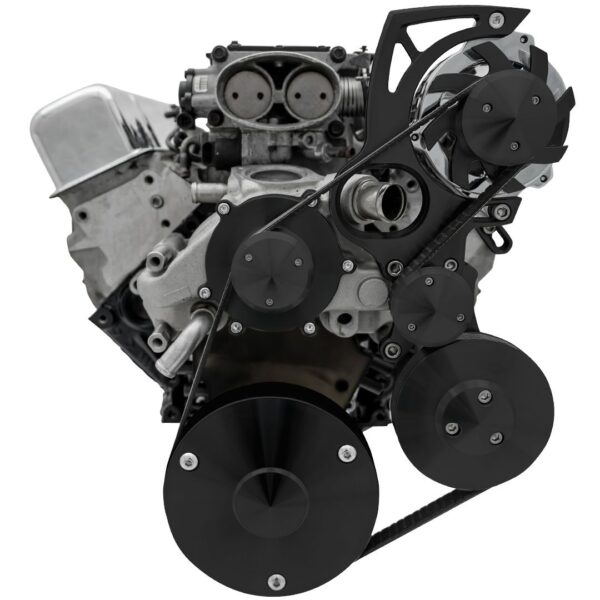 Chevy LT1 Gen II Serpentine Conversion - High Mount - PS & ALT - GMT2 - Black