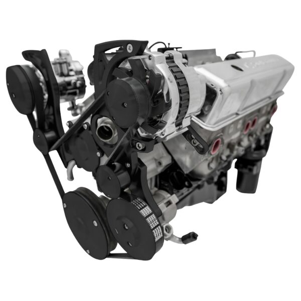 Chevy LT1 Gen II Serpentine Conversion - High Mount - AC & PS - GMT2 - Black
