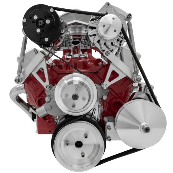 Small Block Chevy Serpentine Conversion Deluxe - AC & PS - SWP - Saginaw-Key