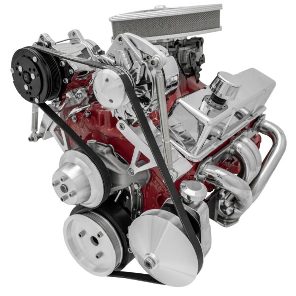 Small Block Chevy Serpentine Conversion Deluxe - AC & PS - SWP - Saginaw-Key