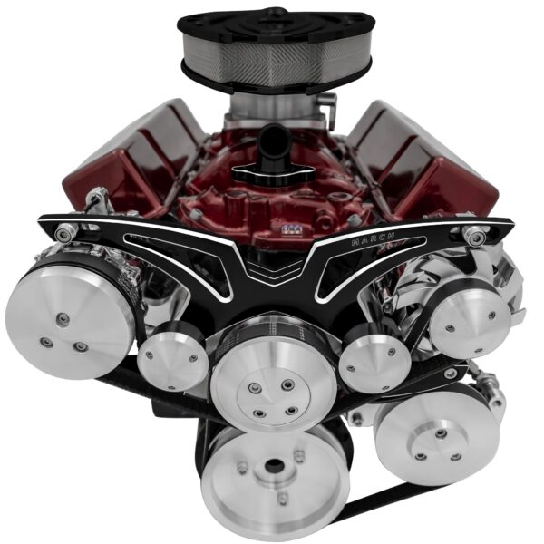 Big Block Chevy Style Track Serpentine System - Corvette - AC & PS - Black Onyx