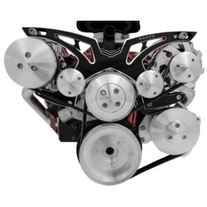 Big Block Chevy Style Track Serpentine System - Corvette - AC & PS - Black Onyx