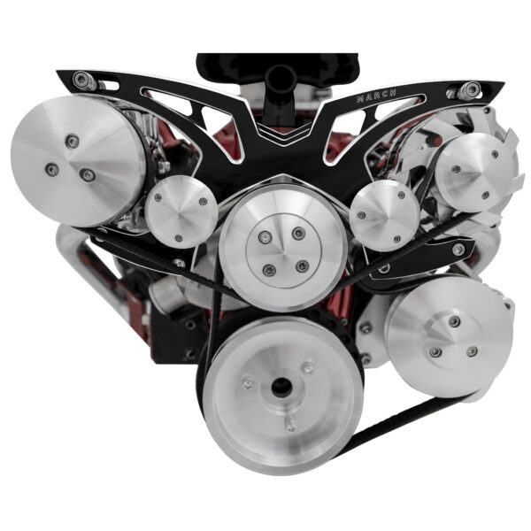 Big Block Chevy Style Track Serpentine System - Corvette - AC & PS - Black Onyx