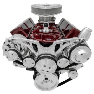 Small Block Chevy Style Track Serpentine System - Corvette - PS & ALT - Billet