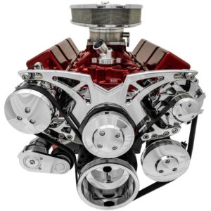 Small Block Chevy Chrome Style Track Serpentine Kit (AC/PS/ALT)