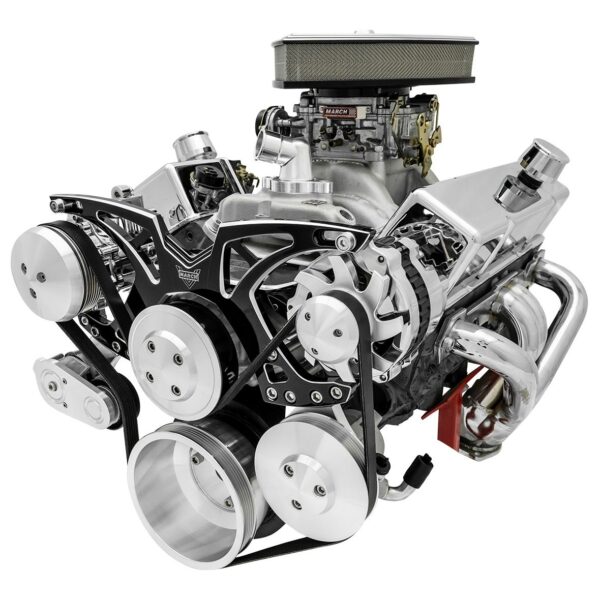 Small Block Chevy Black Onyx Style Track Serpentine Kit (AC/PS/ALT)