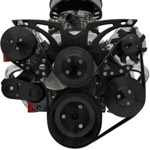 Small Block Chevy Black Style Track Serpentine Kit (AC/PS/ALT)
