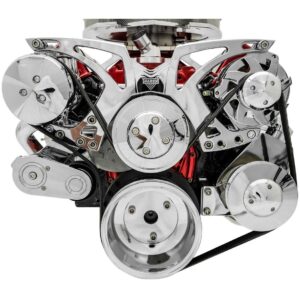 Small Block Chevy Chrome Style Track Serpentine Kit (AC/PS/ALT)