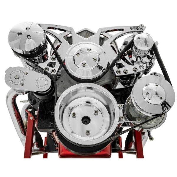 Small Block Chevy Chrome Style Track Serpentine Kit (AC/PS/ALT)
