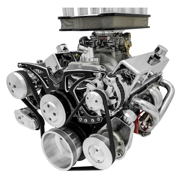 Big Block Chevy Black Onyx Style Track Serpentine Kit (AC/PS/ALT)
