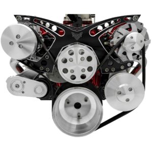 Small Block Chevy Revolver Serpentine System - AC & PS - GMT2 - Black Onyx