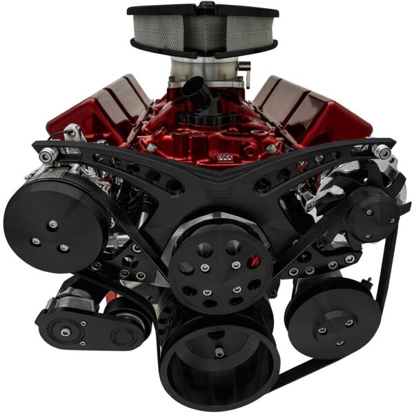 Small Block Chevy Revolver Serpentine System - AC & PS - GMT2 - Black