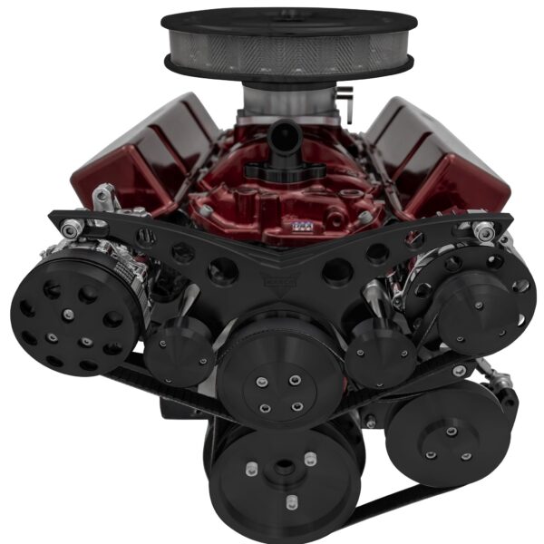 Small Block Chevy Revolver Serpentine System - Corvette - AC & PS - GMT2 - Black