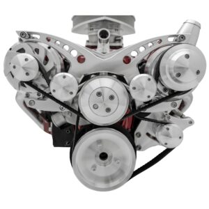 Small Block Chevy Serpentine System - Corvette, PS & ALT - Billet, Saginaw-Key