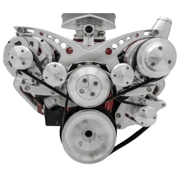 Small Block Chevy Serpentine System - Corvette, PS & ALT - Billet, Saginaw-Key