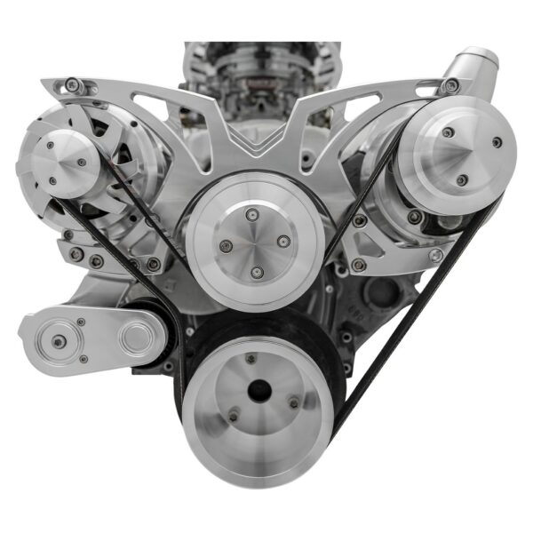 Small Block Chevy Style Track Serpentine System - PS & ALT - Billet-key