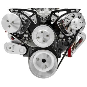 Big Block Chevy Style Track Serpentine System - AC & ALT - Black Onyx