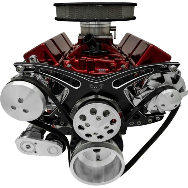 Big Block Chevy Revolver Serpentine System - AC & ALT; Black Onyx