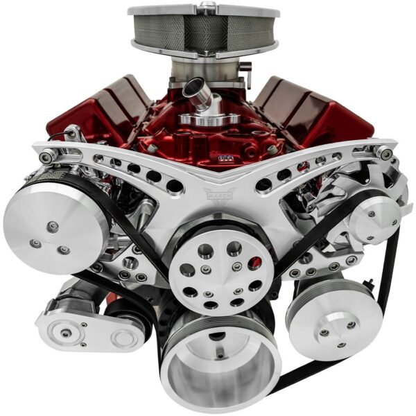 Big Block Chevy Revolver Serpentine System - AC & PS - GMT2 - Chrome