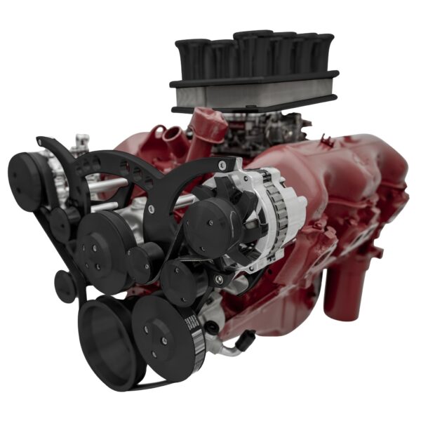 Chevy 348-409 Revolver Serpentine System - AC & PS - GMT2 - Black