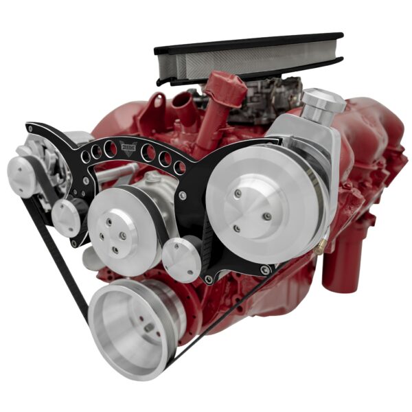Chevy 348-409 Revolver Serpentine System - AC & PS - GMT2 - Black Onyx