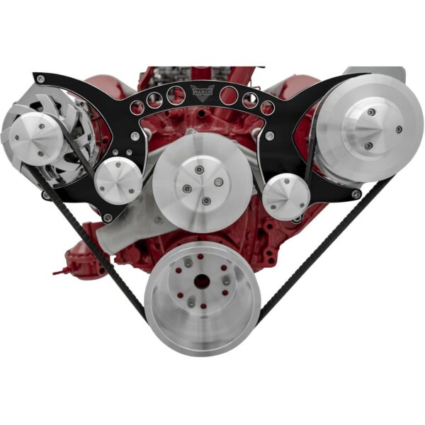 Chevy 348-409 Revolver Serpentine System - AC & PS - GMT2 - Black Onyx