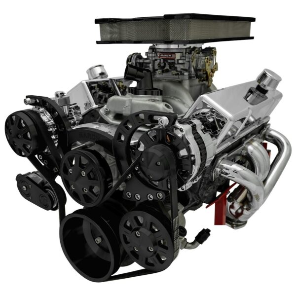 Small Block Chevy Sport Track Ultra Serpentine System - AC & PS - GMT2 - Black