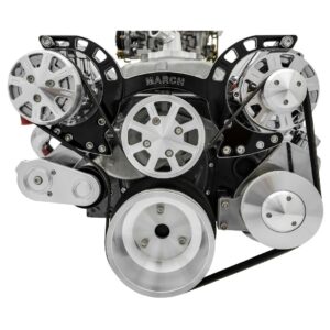 Small Block Chevy Black Onyx Sport Track Serpentine Kit (AC/PS/ALT)