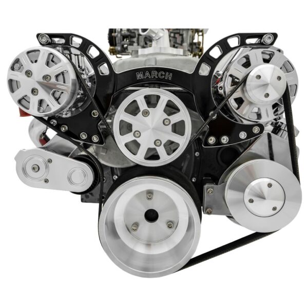 Small Block Chevy Black Onyx Sport Track Serpentine Kit (AC/PS/ALT)