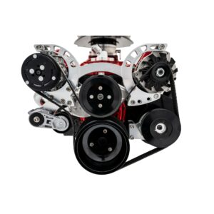 Big Block Chevy Sport Track Serpentine System - AC & PS - Saginaw-Key - Silver