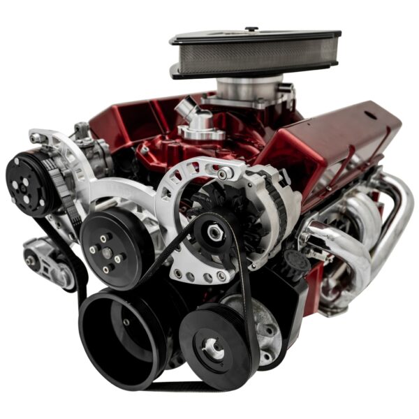 Big Block Chevy Sport Track Serpentine System - AC & PS - Saginaw-Key - Silver