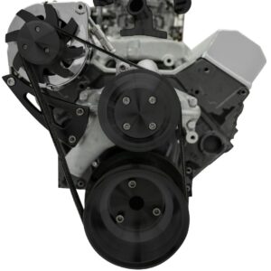Small Block Chevy High Flow Serpentine Conversion Deluxe - ALT Only - Black