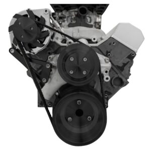 Small Block Chevy High Flow Serpentine Conversion Deluxe - ALT Only - Black