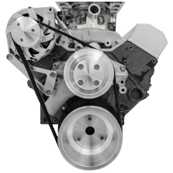 Small Block Chevy High Flow Serpentine Conversion Deluxe - ALT Only - No Covers