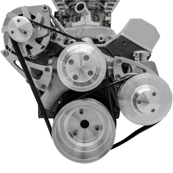 Small Block Chevy High Flow Serpentine Conversion - PS & ALT - Saginaw-Metric