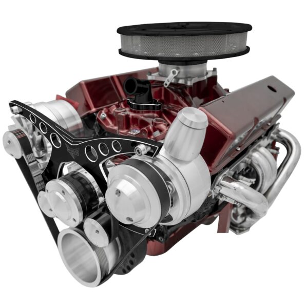 Big Block Chevy Revolver Serpentine System - PS & ALT - Billet-Key - Black Onyx