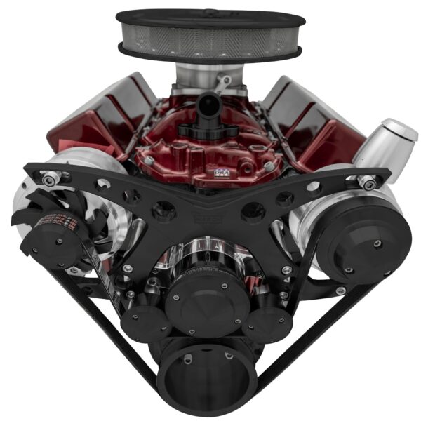 Big Block Chevy Revolver Serpentine System - PS & ALT - Billet-Key - Black