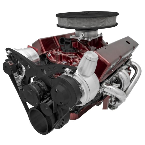 Big Block Chevy Revolver Serpentine System - PS & ALT - Billet-Key - Black