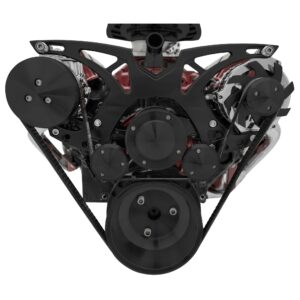 Big Block Chevy Style Track Serpentine System - EWP - PS & ALT - Black