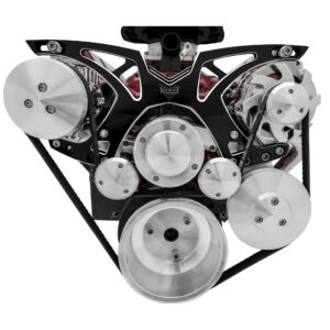 Big Block Chevy Style Track Serpentine System - EWP - AC & PS - Black Onyx