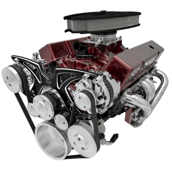 Big Block Chevy Style Track Serpentine System - EWP - AC & PS - Black Onyx