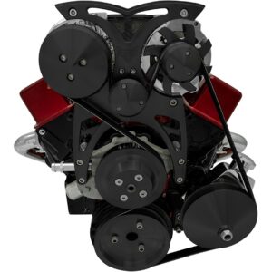 Small Block Chevy Style Track - Street Rod - AC & PS - Saginaw-Key - Black
