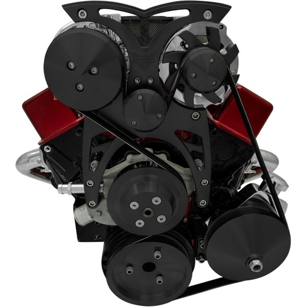 Small Block Chevy Style Track - Street Rod - AC & PS - Saginaw-Key - Black