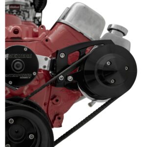 Small Block Chevy Power Steering Bracket - EWP - Saginaw - Black