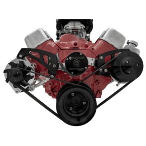Big Block Chevy Serpentine Conversion - EWP - PS & ALT - Saginaw-Key - Black