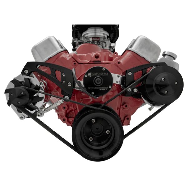 Big Block Chevy Serpentine Conversion - EWP - PS & ALT - Saginaw-Key - Black