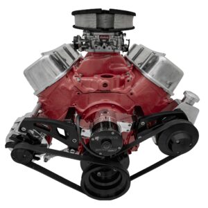 Big Block Chevy Serpentine Conversion - EWP - PS & ALT - Saginaw-Press - Black