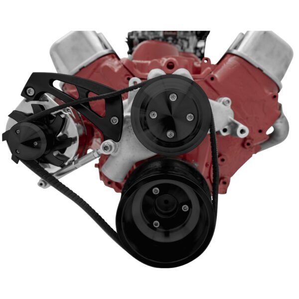 Big Block Chevy High Flow Serpentine Conversion; High; LWP; ALT Only; Black